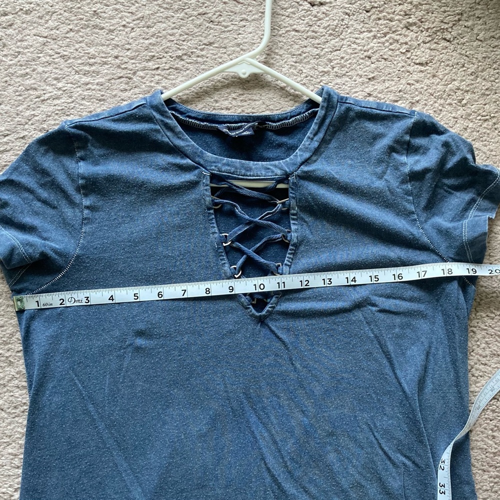4/$25 American Eagle Outfitters Blue Shirt Dress Women’s Large - Picture 7 of 8